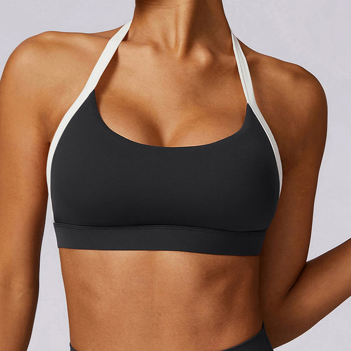 Buddha Stones Einfarbig Neckholder-BH Langarm Crop Tank Top Hose Sport Fitness Gym Yoga Outfits - image 23