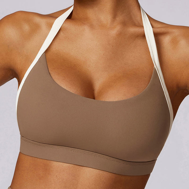 Buddha Stones Einfarbig Neckholder-BH Langarm Crop Tank Top Hose Sport Fitness Gym Yoga Outfits - image 40