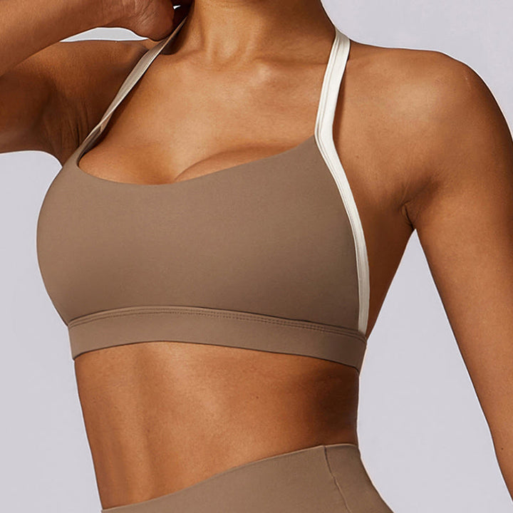 Buddha Stones Einfarbig Neckholder-BH Langarm Crop Tank Top Hose Sport Fitness Gym Yoga Outfits - image 41