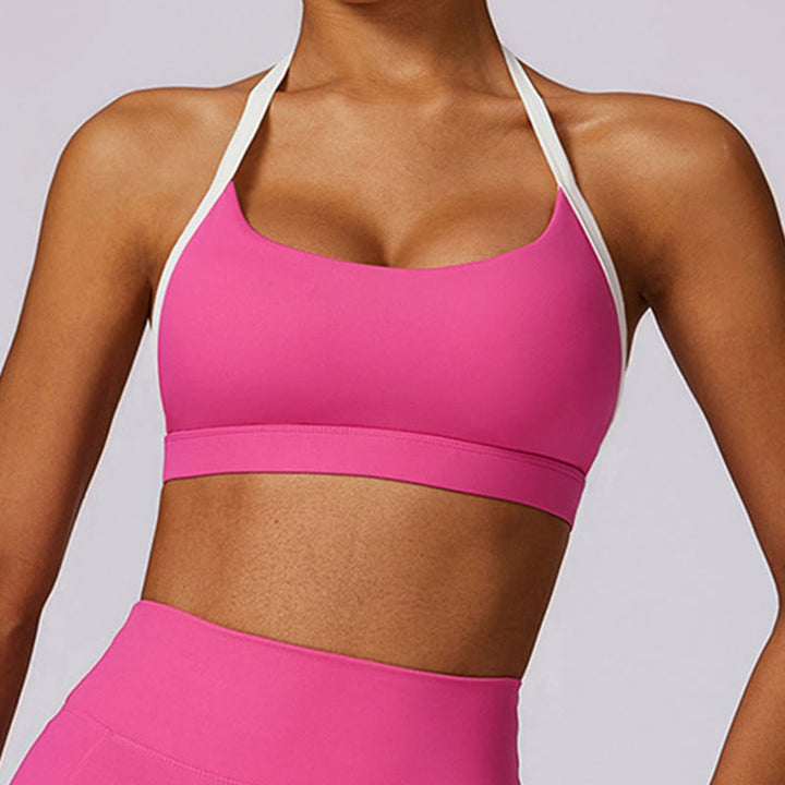 Buddha Stones Einfarbig Neckholder-BH Langarm Crop Tank Top Hose Sport Fitness Gym Yoga Outfits - image 55