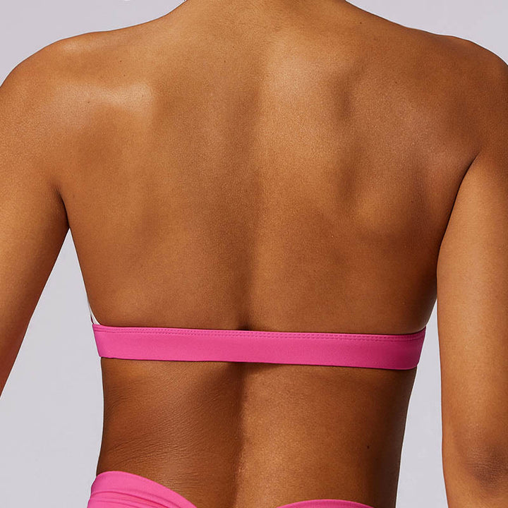 Buddha Stones Einfarbig Neckholder-BH Langarm Crop Tank Top Hose Sport Fitness Gym Yoga Outfits - image 54