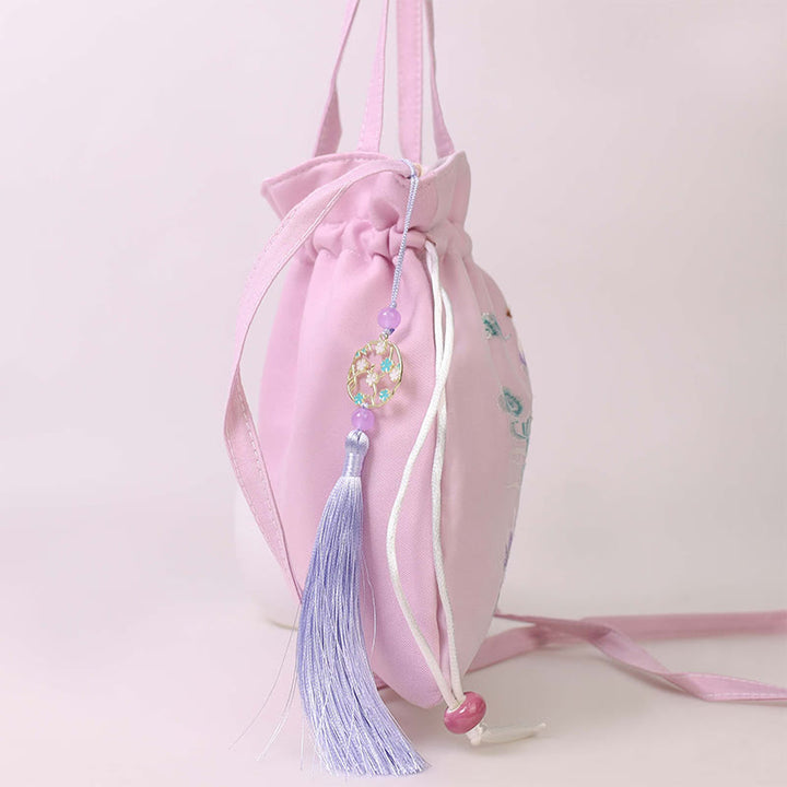 Buddha Stones Suzhou Stickerei Lotus Hirsch Epiphyllum Pfingstrose Kaninchen Baumwoll-Leinen Tote Crossbody Tasche Schultertasche Handtasche - image 12