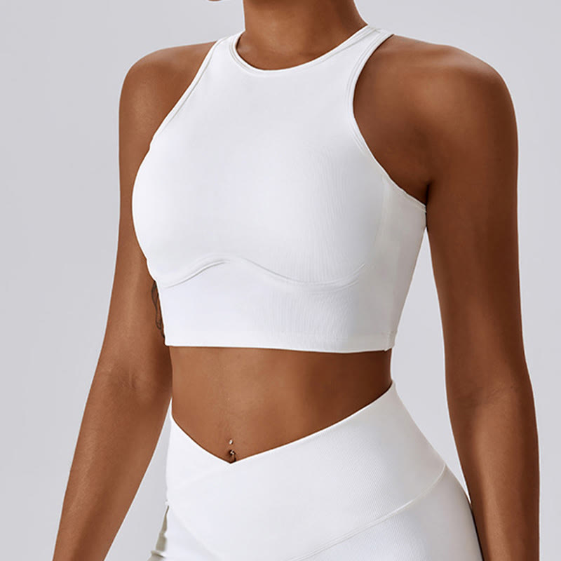 Buddha Stones Ärmelloses bauchfreies Tanktop Schlaghose Sport Fitness Yoga - image 2