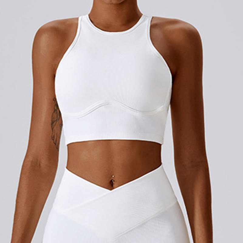 Buddha Stones Ärmelloses bauchfreies Tanktop Schlaghose Sport Fitness Yoga - image 8