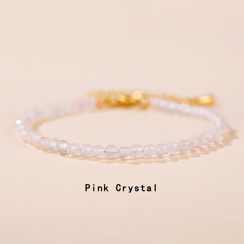 Buddha Stones ​​Erdbeerquarz Prehnit Peridot Lazurit Lapislazuli Rosa Kristall Turmalin Heilendes Kettenarmband - Rosa Kristall (Handgelenkumfang 14-16 cm) - image 11