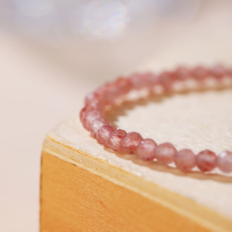 Buddha Stones ​​Erdbeerquarz Prehnit Peridot Lazurit Lapislazuli Rosa Kristall Turmalin Heilendes Kettenarmband - image 2