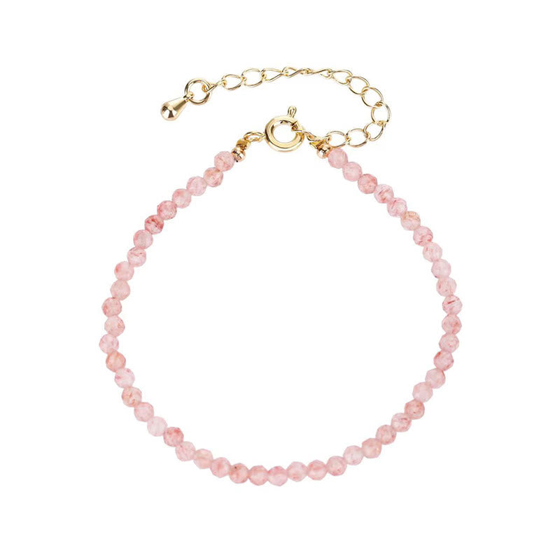 Buddha Stones ​​Erdbeerquarz Prehnit Peridot Lazurit Lapislazuli Rosa Kristall Turmalin Heilendes Kettenarmband - image 4