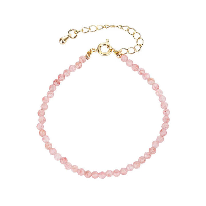 Buddha Stones ​​Erdbeerquarz Prehnit Peridot Lazurit Lapislazuli Rosa Kristall Turmalin Heilendes Kettenarmband - image 4