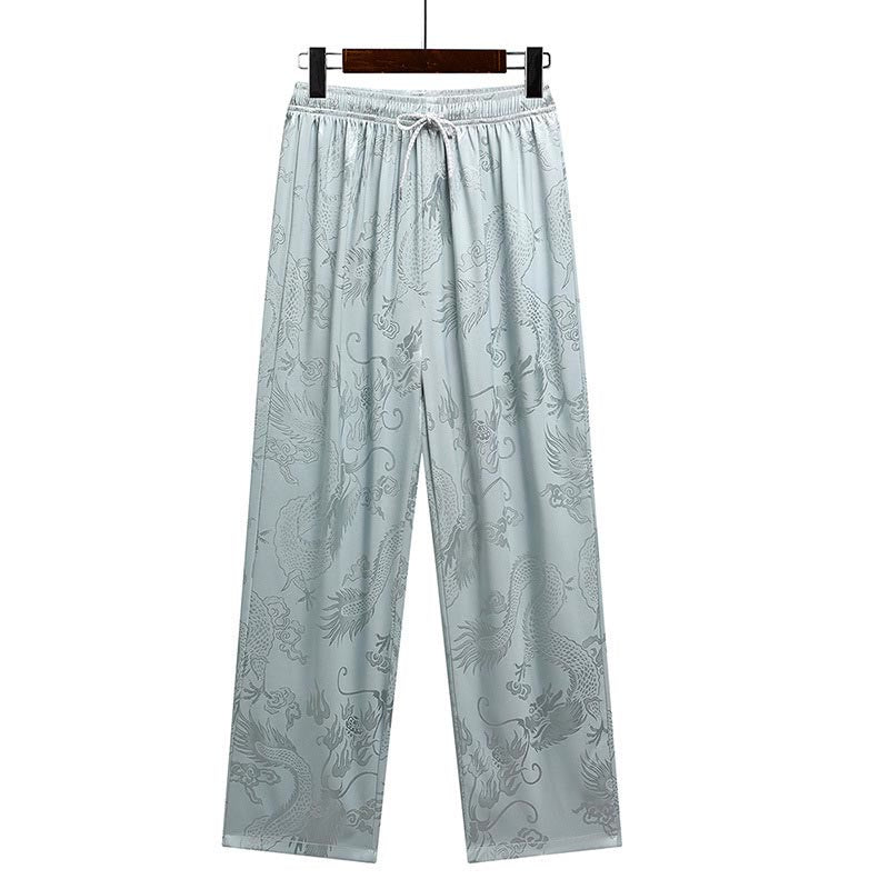 Buddha-Steine, Drachenmuster, Tang-Anzug, Hanfu, traditionelle Uniform, kurzärmeliges Oberteil und Hose, Kleidung für Herren - image 7
