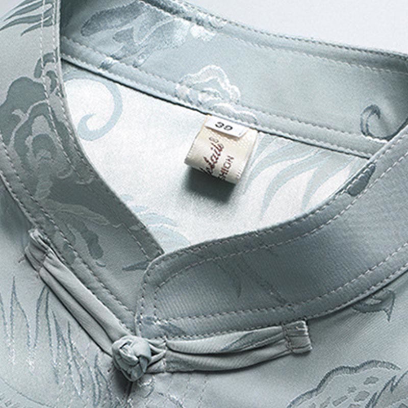 Buddha-Steine, Drachenmuster, Tang-Anzug, Hanfu, traditionelle Uniform, kurzärmeliges Oberteil und Hose, Kleidung für Herren - image 3