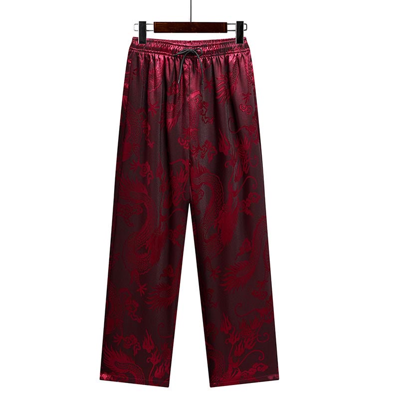 Buddha-Steine, Drachenmuster, Tang-Anzug, Hanfu, traditionelle Uniform, kurzärmeliges Oberteil und Hose, Kleidung für Herren - image 21