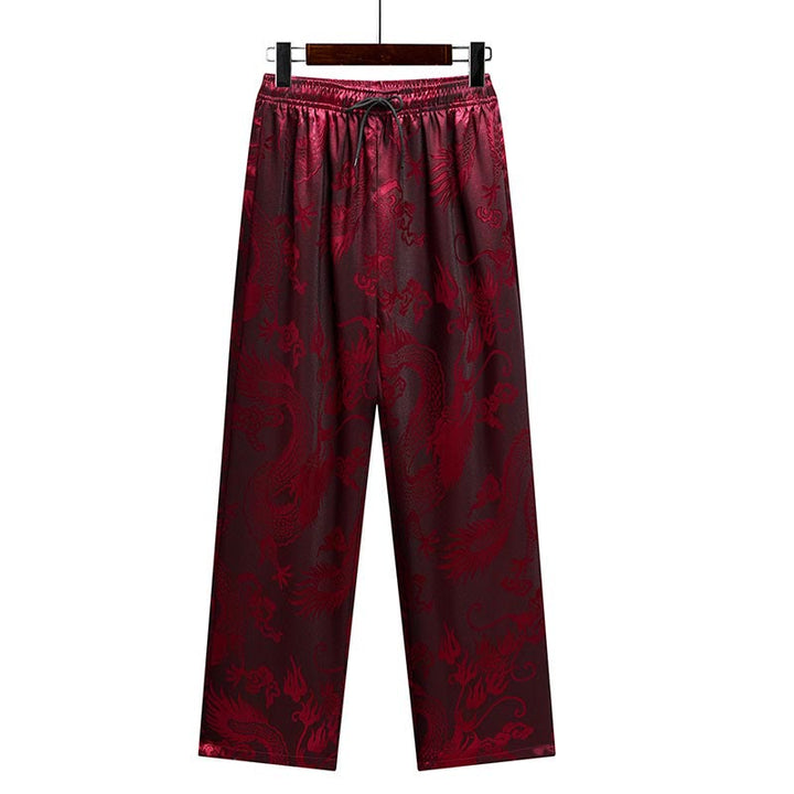Buddha-Steine, Drachenmuster, Tang-Anzug, Hanfu, traditionelle Uniform, kurzärmeliges Oberteil und Hose, Kleidung für Herren - image 21