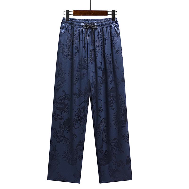 Buddha-Steine, Drachenmuster, Tang-Anzug, Hanfu, traditionelle Uniform, kurzärmeliges Oberteil und Hose, Kleidung für Herren - image 23