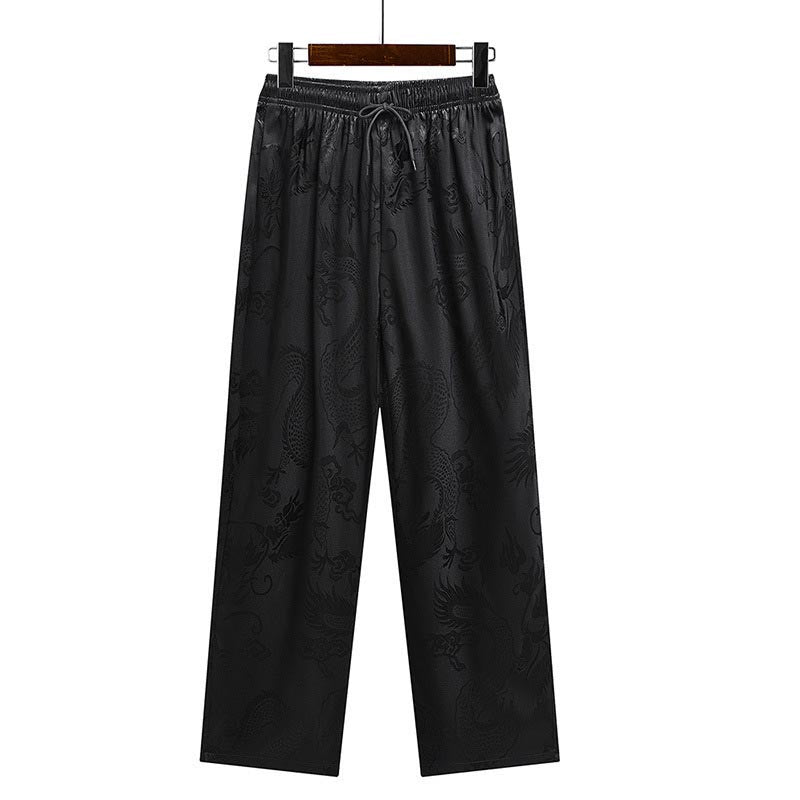 Buddha-Steine, Drachenmuster, Tang-Anzug, Hanfu, traditionelle Uniform, kurzärmeliges Oberteil und Hose, Kleidung für Herren - image 27