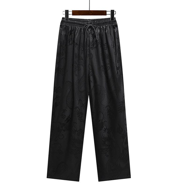 Buddha-Steine, Drachenmuster, Tang-Anzug, Hanfu, traditionelle Uniform, kurzärmeliges Oberteil und Hose, Kleidung für Herren - image 27