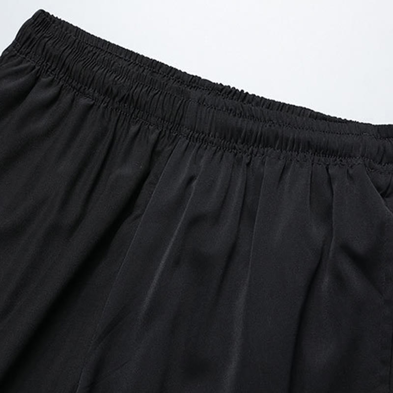Buddha-Steine, Kiefernbaum, Pavillon, Garten, Tang-Anzug, Hanfu, traditionelle Uniform, kurzärmeliges Oberteil und Hose, Kleidung für Herren - image 13