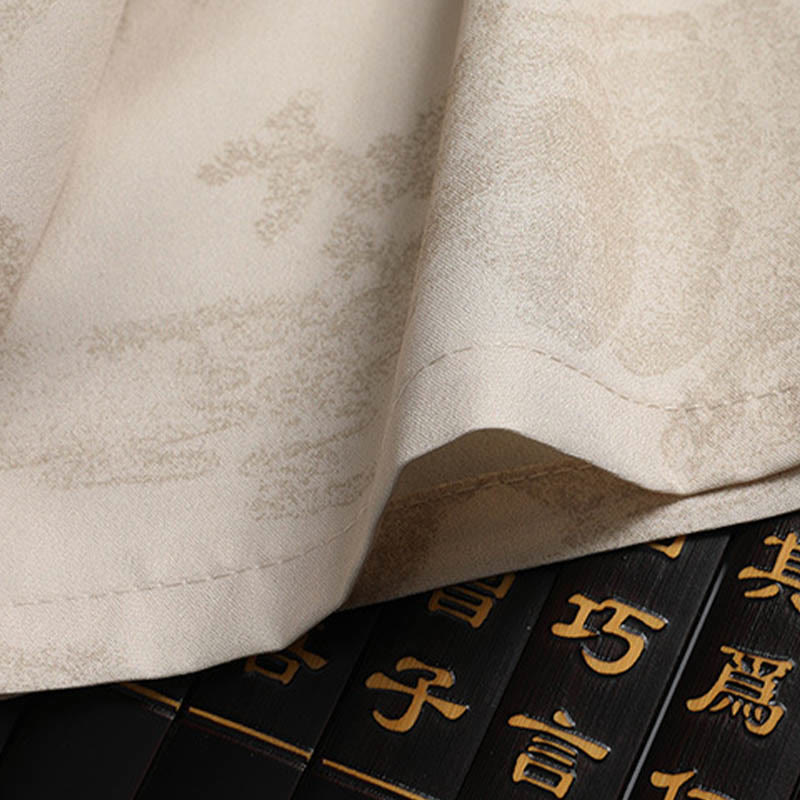 Buddha Steine ​​Berge Bäume Tang Anzug Hanfu Traditionelle Uniform Kurzarm Top Hosen Kleidung Herren Set - image 9