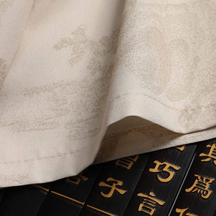 Buddha Steine ​​Berge Bäume Tang Anzug Hanfu Traditionelle Uniform Kurzarm Top Hosen Kleidung Herren Set - image 9