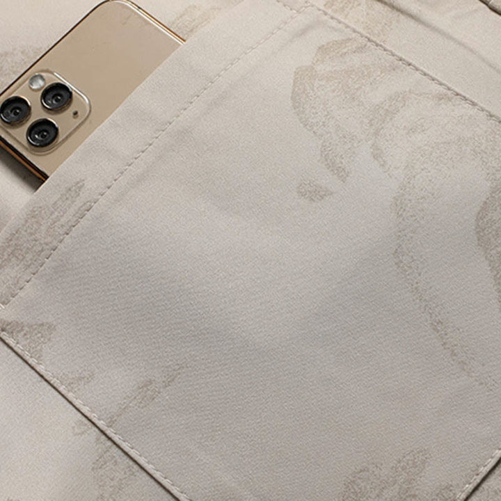 Buddha Steine ​​Berge Bäume Tang Anzug Hanfu Traditionelle Uniform Kurzarm Top Hosen Kleidung Herren Set - image 7