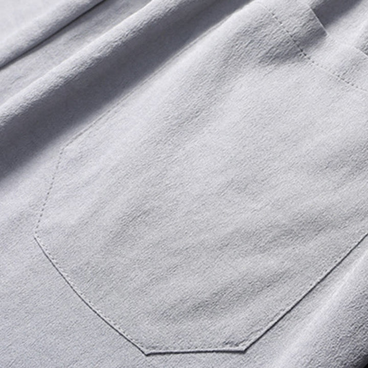 Buddha Stones Fu Charakter Tang Anzug Hanfu Traditionelle Uniform Kurzarm Oberteil Hosen Kleidung Herren Set - image 14