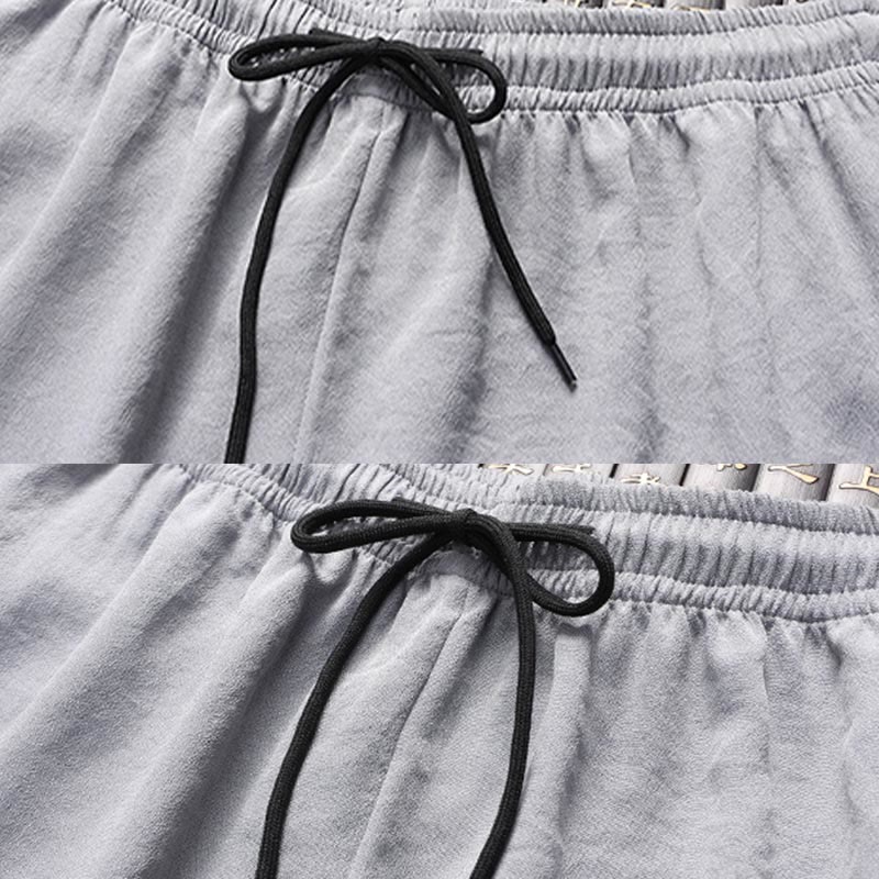 Buddha Stones Fu Charakter Tang Anzug Hanfu Traditionelle Uniform Kurzarm Oberteil Hosen Kleidung Herren Set - image 16