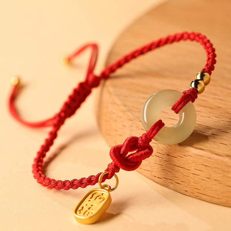 Buddha-Steine ​​Hetian Jade Frieden Schnalle Fu Charakter String Glück Armband - image 1