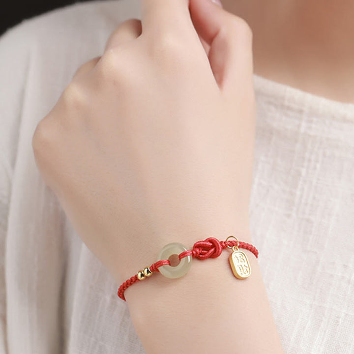 Buddha-Steine ​​Hetian Jade Frieden Schnalle Fu Charakter String Glück Armband - image 3