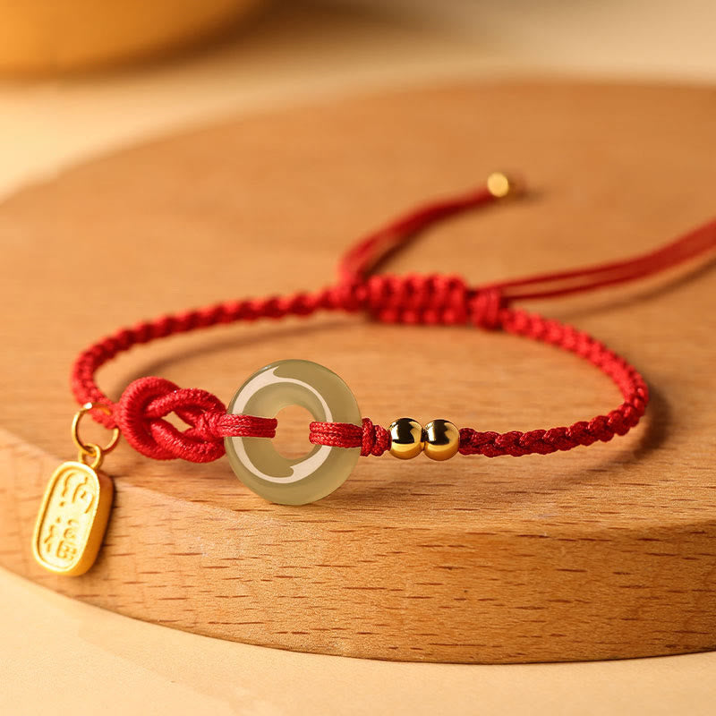 Buddha-Steine ​​Hetian Jade Frieden Schnalle Fu Charakter String Glück Armband - image 0