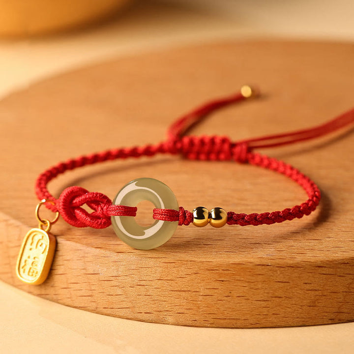 Buddha-Steine ​​Hetian Jade Frieden Schnalle Fu Charakter String Glück Armband - image 0