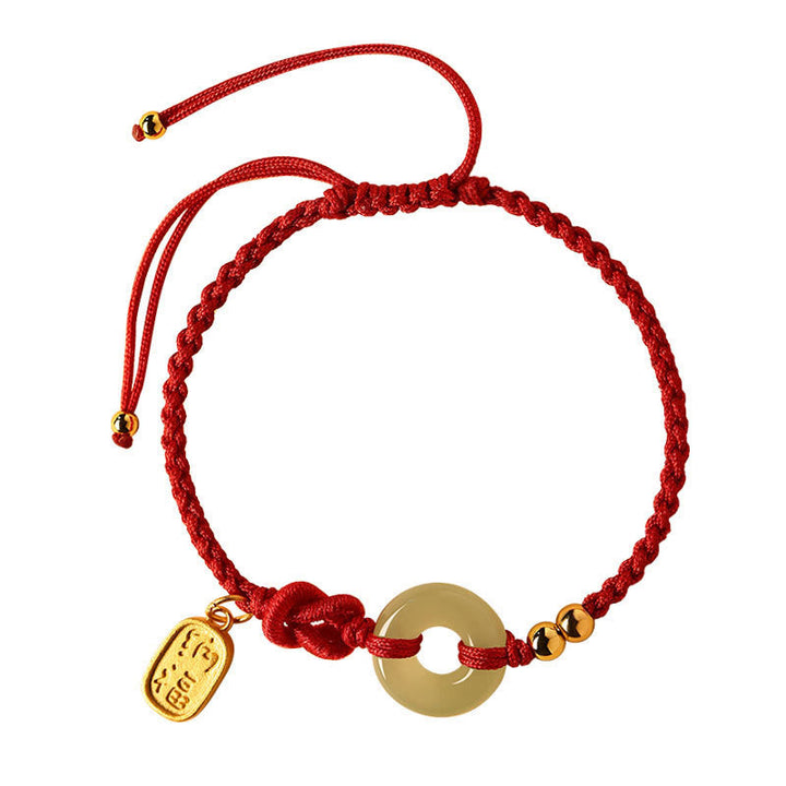 Buddha-Steine ​​Hetian Jade Frieden Schnalle Fu Charakter String Glück Armband - image 6