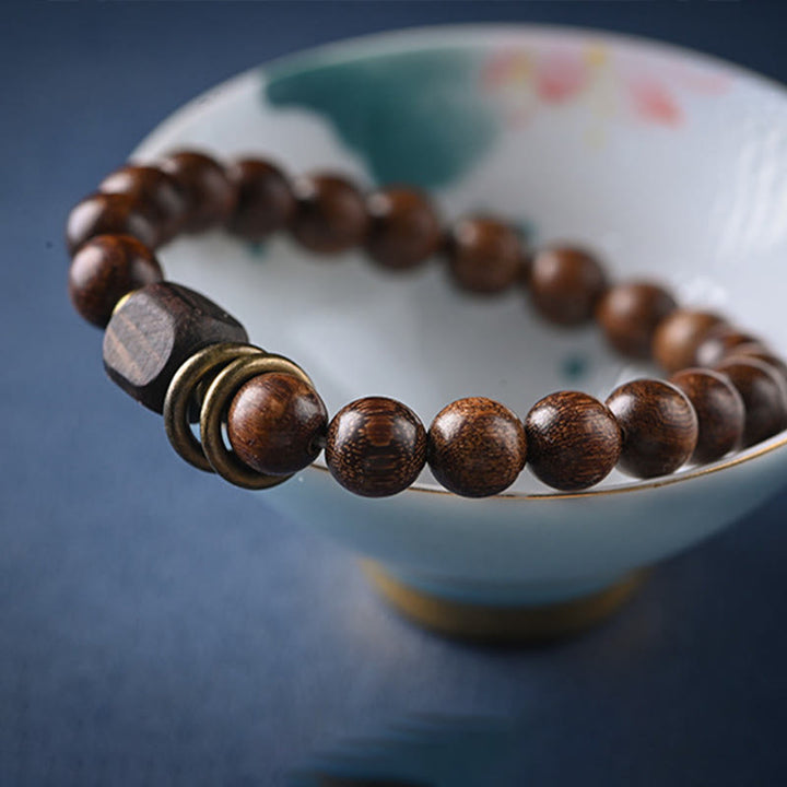 Buddha-Steine, Sandelholz, Ebenholz, Perlen, Heilung, Einzel- und Doppelwickelarmband