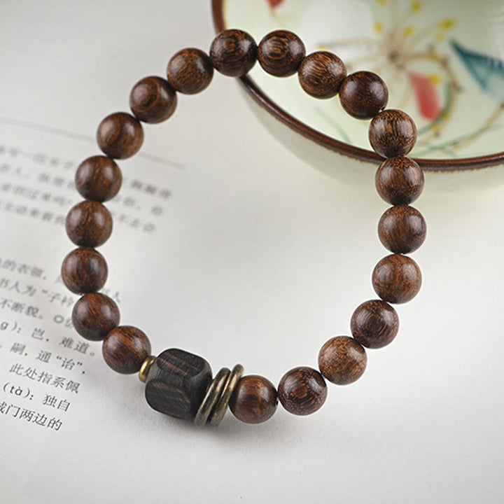 Buddha-Steine, Sandelholz, Ebenholz, Perlen, Heilung, Einzel- und Doppelwickelarmband