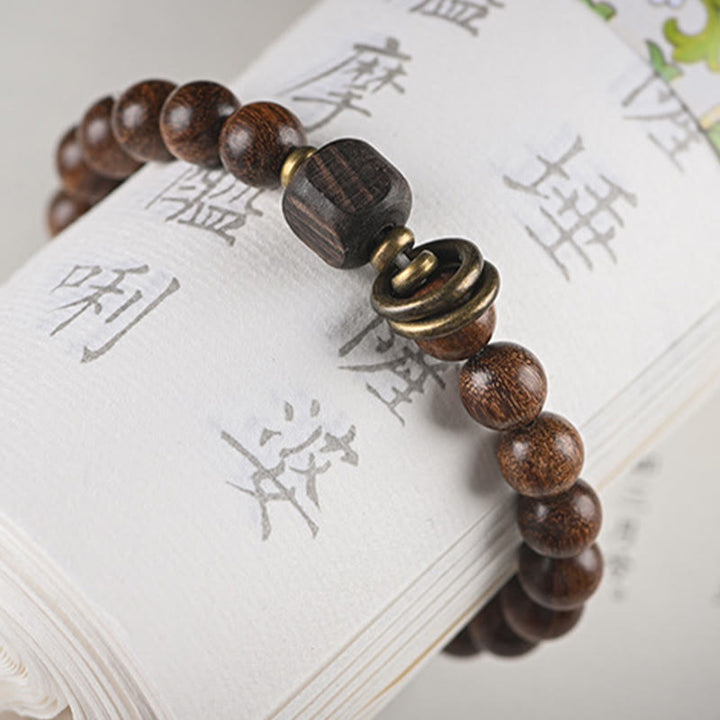 Buddha-Steine, Sandelholz, Ebenholz, Perlen, Heilung, Einzel- und Doppelwickelarmband