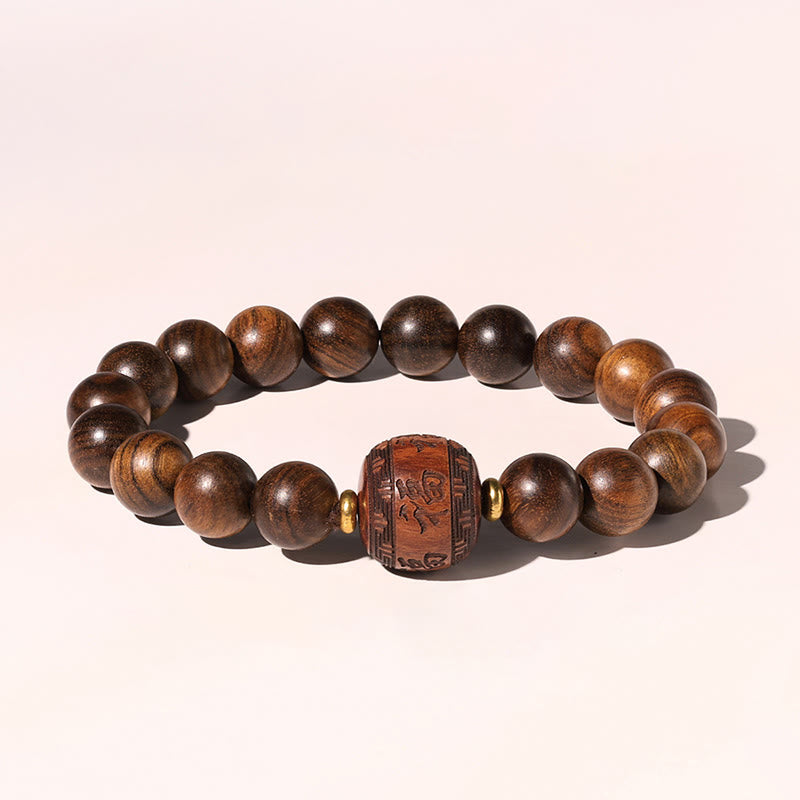 Buddha Steine Palisander Auspicious Wolken Totem Fu Charakter Bambus Muster Wärme Armband