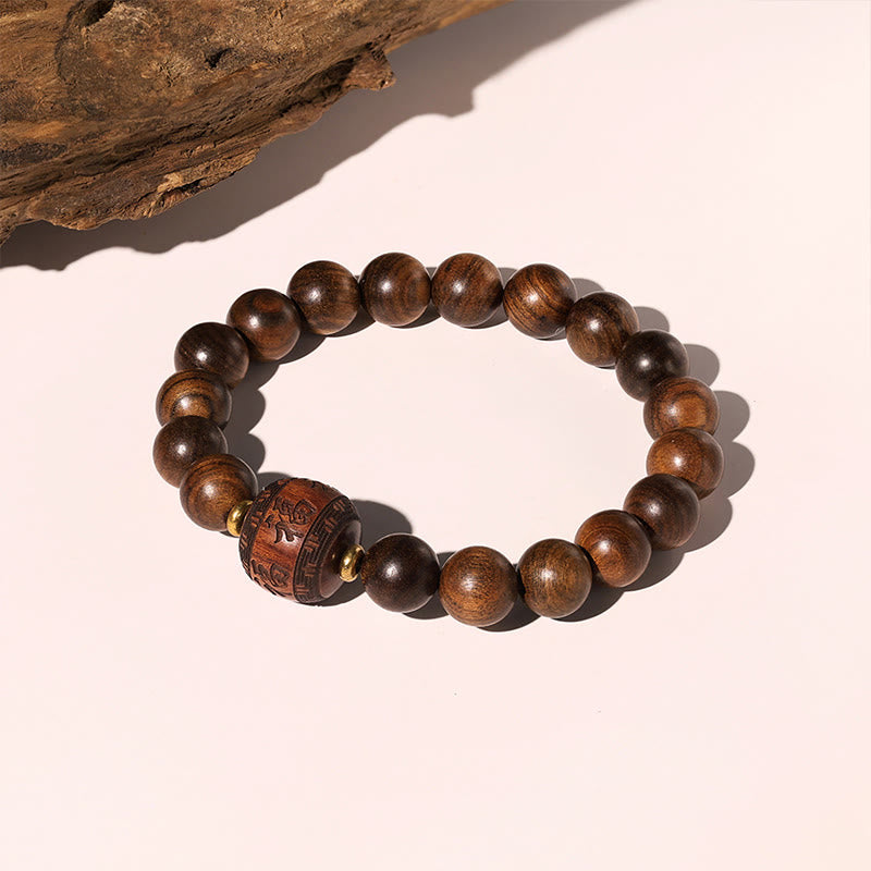 Buddha Steine Palisander Auspicious Wolken Totem Fu Charakter Bambus Muster Wärme Armband