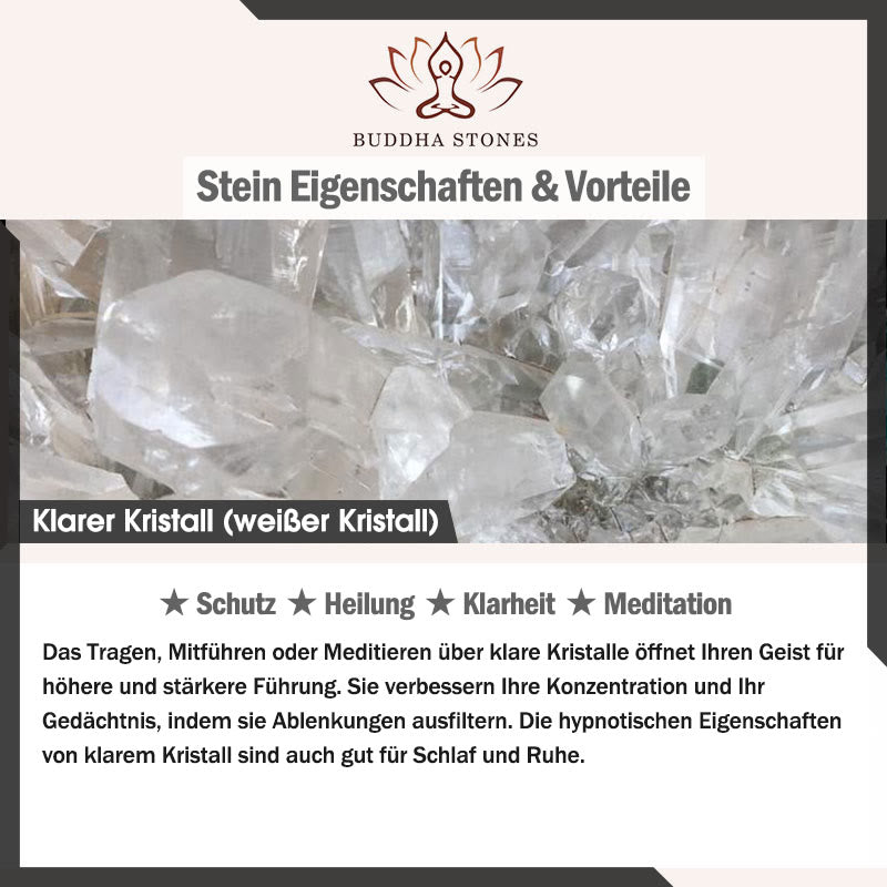 Buddha Stones Naturstein-Quarz-Heilperlen-Armband