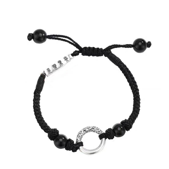 Buddha Stones 925 Sterling Silber Schwarzer Onyx Peace Schnalle Schutzarmband - image 11