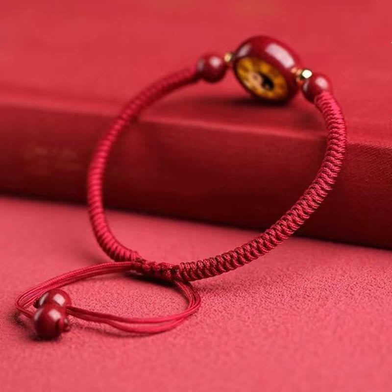 Buddha-Steine ​​Glücks-Zinnober-rote Schnur Yin Yang Symbol Bagua Segen Armband - image 7