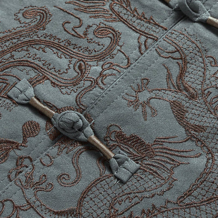 Buddha-Steine, Drache, Fu-Charakter, Tang-Anzug, traditionelles Kurzarmhemd, Hose mit weitem Bein, Kleidung für Herren - image 7