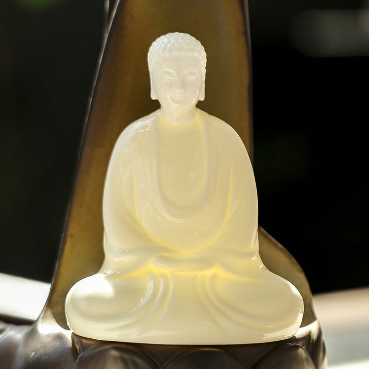 Buddha-Steine, LED-Buddha-Hand, Rückfluss-Rauchbrunnen, heilender Keramikstab, Weihrauchbrenner, Dekoration