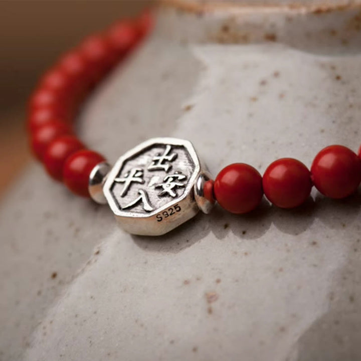 Buddha Stones 925 Sterling Silber Yin Yang Bagua Symbol Zinnoberschnur Konzentrationsarmband - image 19