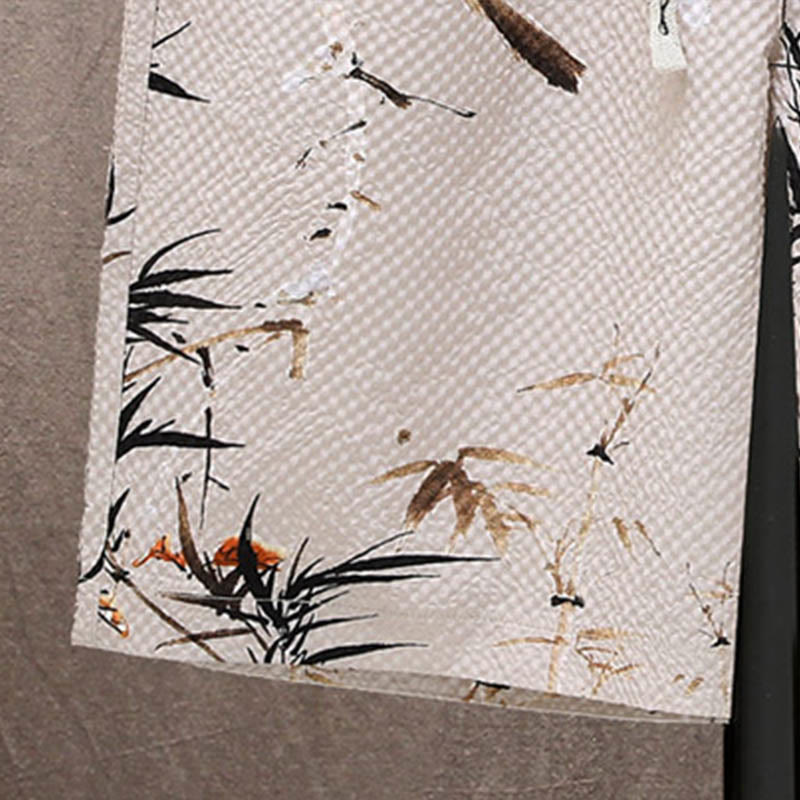 Buddha-Steine-Landschaft, Kokospalmen, Elster-Muster, kurzärmelige Shorts für Herren - image 24