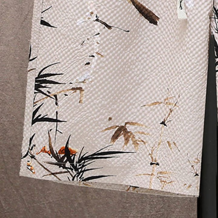 Buddha-Steine-Landschaft, Kokospalmen, Elster-Muster, kurzärmelige Shorts für Herren - image 24