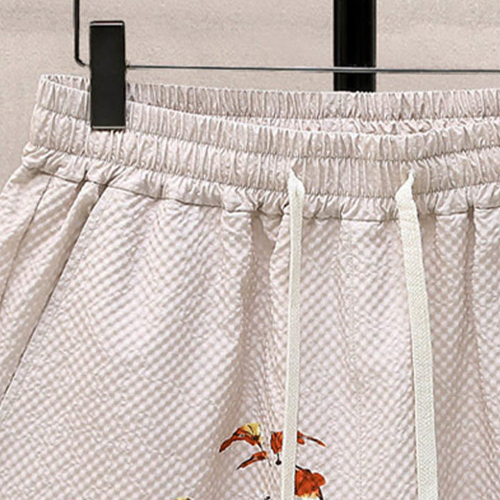 Buddha-Steine-Landschaft, Kokospalmen, Elster-Muster, kurzärmelige Shorts für Herren - image 22