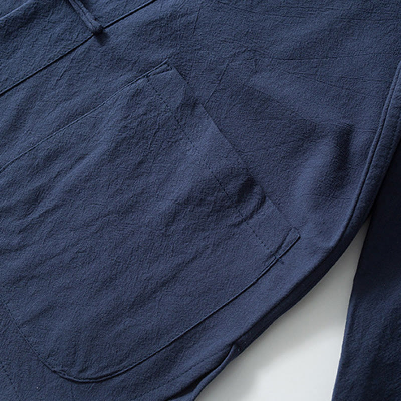 Buddha Steine ​​Frosch-Knopf Chinesischen Tang Anzug Hemd Baumwolle Leinen Männer Jacke Kleidung - image 9