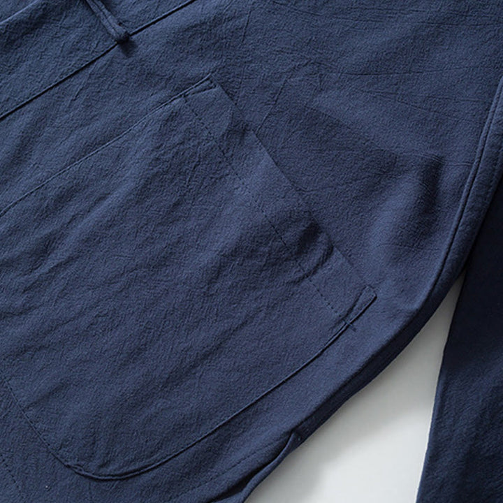 Buddha Steine ​​Frosch-Knopf Chinesischen Tang Anzug Hemd Baumwolle Leinen Männer Jacke Kleidung - image 9