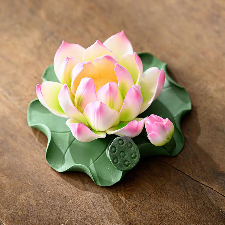 Buddha-Steine, Lotusblüte, Blattkapsel, spirituelle Heilung, Keramikstab, Weihrauchbrenner, Dekoration - image 2
