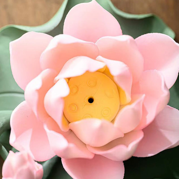 Buddha-Steine, Lotusblüte, Blattkapsel, spirituelle Heilung, Keramikstab, Weihrauchbrenner, Dekoration