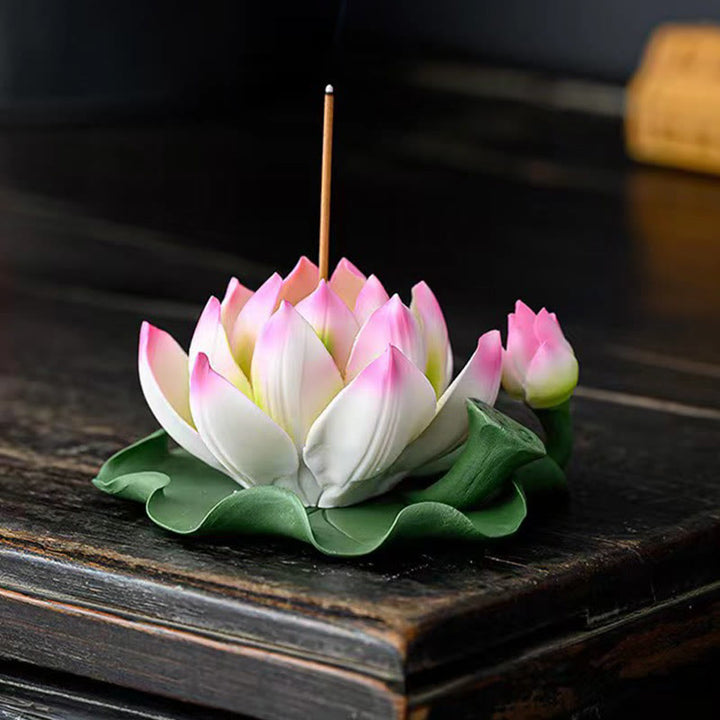 Buddha-Steine, Lotusblüte, Blattkapsel, spirituelle Heilung, Keramikstab, Weihrauchbrenner, Dekoration - image 4
