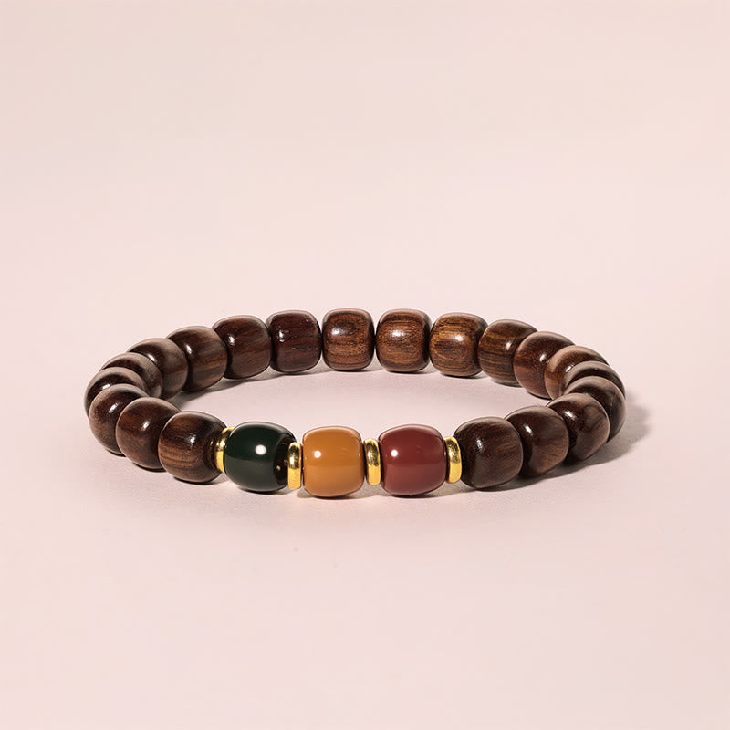 Buddha-Steine Ebenholz Palisander Peace Balance Armband